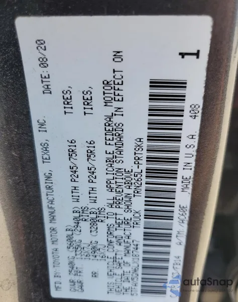 2020 Toyota Tacoma Double Cab from USA, damaged, VIN 5TFAX5GN6LX187447